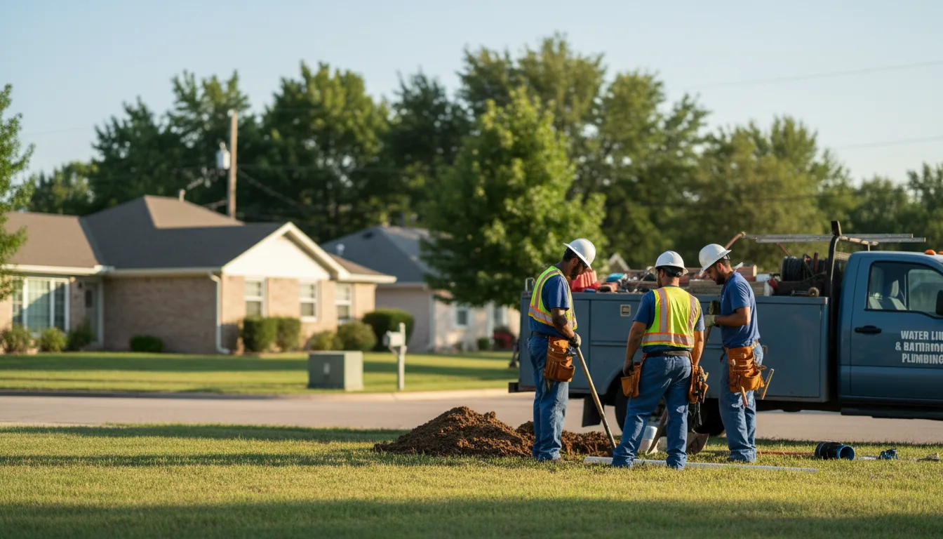 Residential water line and bathroom plumbing service in Montville, OH